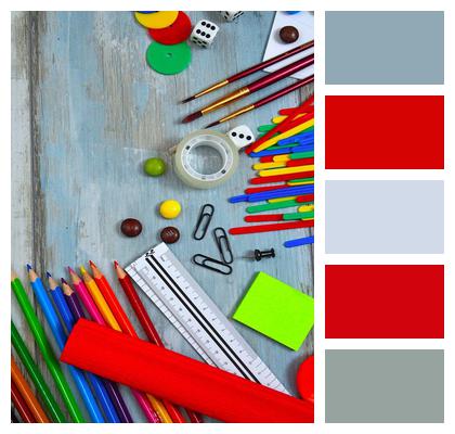 Child School Supplies Color Image